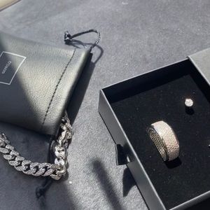 COPY - Silver Cuban link iced bracelet set